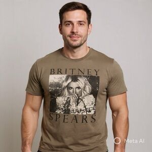 Britney Spears 2022 Tie Dye Graphic T Shirt Green Gray Sz XL